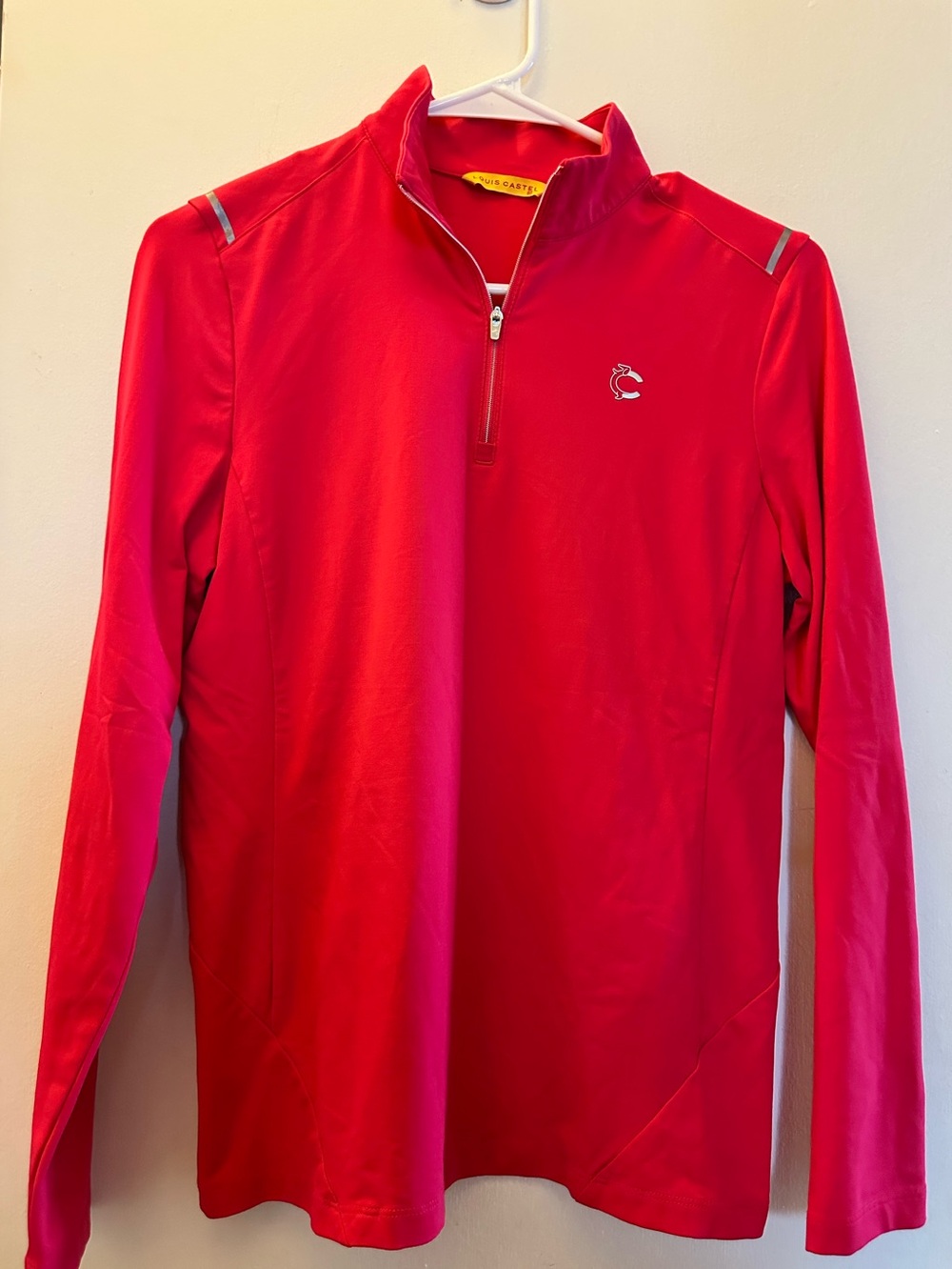 Louis Castel Men’s Red 1/4-Zip jacket sz 95 Golf performance US s-m